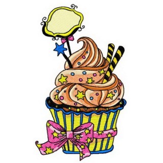 Star cupcake embroidery design - Embroidery Design