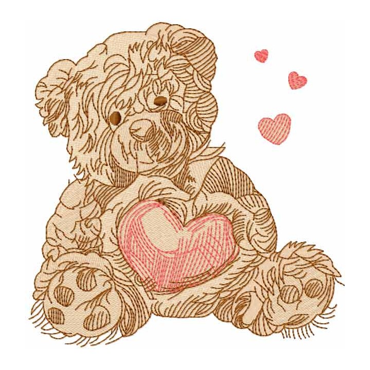 Old teddy toy 11 embroidery design - Embroidery Design