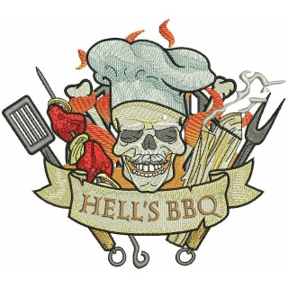 Hell's BBQ embroidery design - Embroidery Design