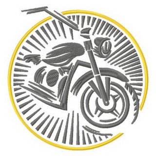 Retro moto emblem embroidery design - Embroidery Design