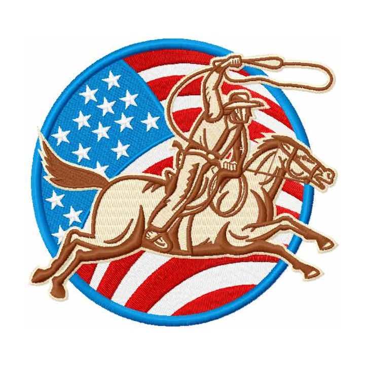 American cowboy badge embroidery design - Embroidery Design
