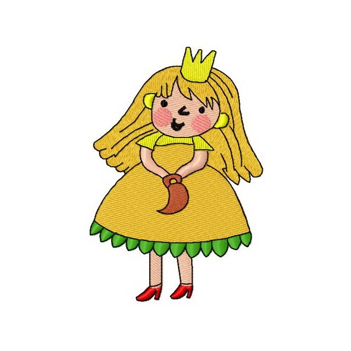 Princess costume embroidery design - Embroidery Design