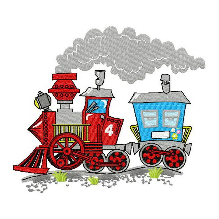 Train ride embroidery design - Embroidery Design