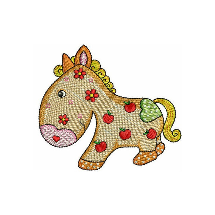 Apple pony embroidery design - Embroidery Design