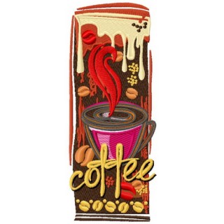 Coffee 2 embroidery design - Embroidery Design