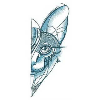 Half head cat embroidery design - Embroidery Design
