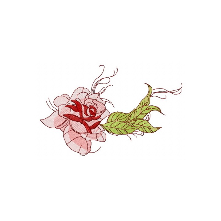 Rose and wind embroidery design - Embroidery Design