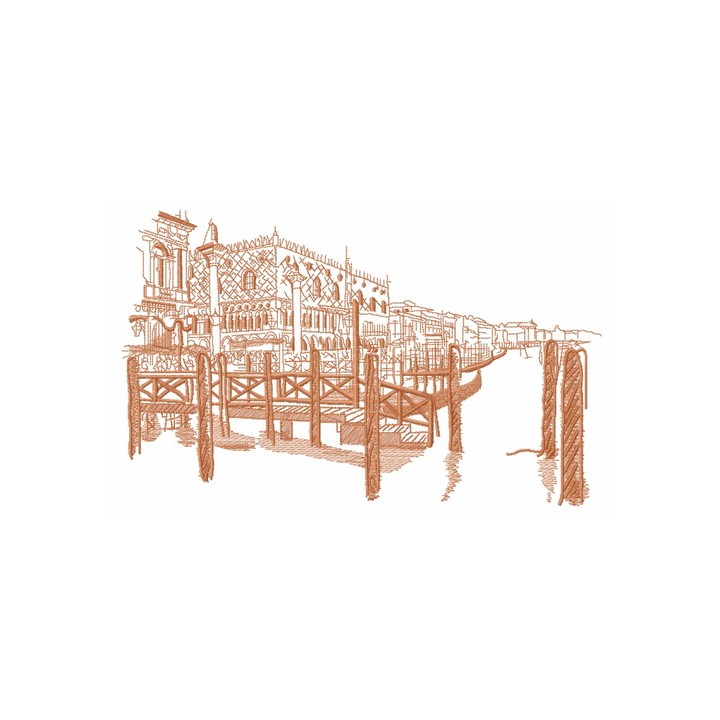 Pier sketch embroidery design - Embroidery Design