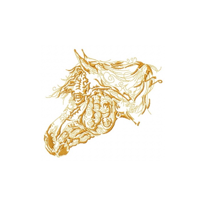 Mosaic horse sketch embroidery design - Embroidery Design