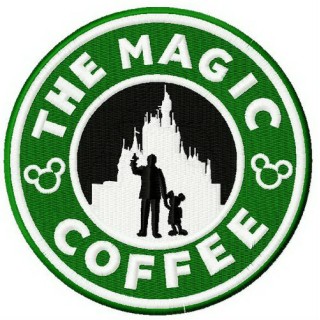 The magic coffee embroidery design - Embroidery Design