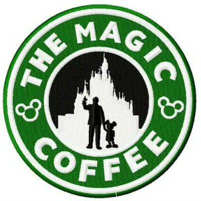 Preview of the magic coffee embroidery design featuring a whimsical coffee cup motif for fun stitching projects.