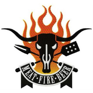 Meat Fire Beer embroidery design - Embroidery Design
