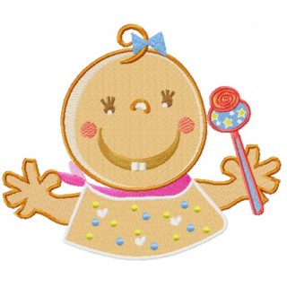 Baby with toy rattle embroidery design - Embroidery Design