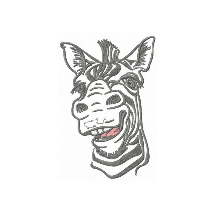 Funny zebra embroidery design - Embroidery Design