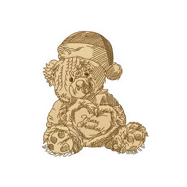 Old bear toy 10 embroidery design - Embroidery Design