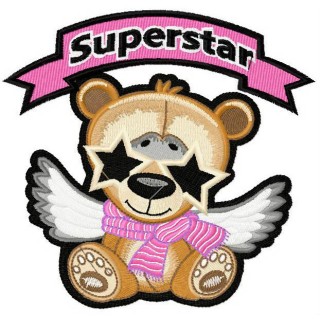Bear superstar embroidery design - Embroidery Design
