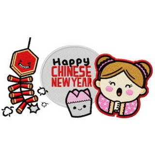 Happy Chinese New Year embroidery design - Embroidery Design