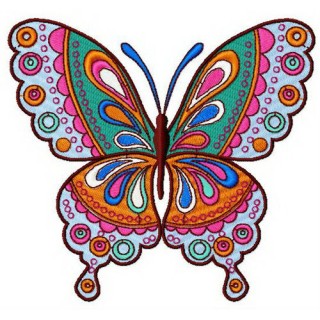 Rainbow butterfly embroidery design - Embroidery Design