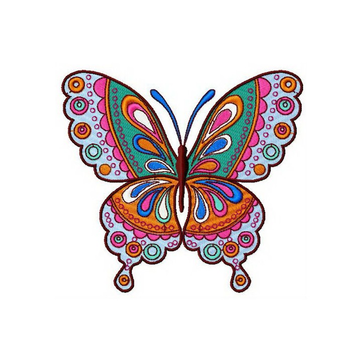Rainbow butterfly embroidery design - Embroidery Design
