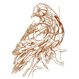 Mosaic pigeon sketch embroidery design - Embroidery Design
