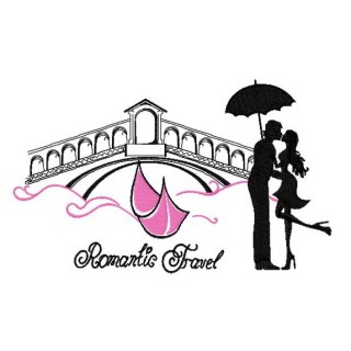 Romantic travel embroidery design - Embroidery Design