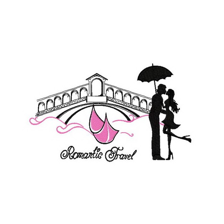 Romantic travel embroidery design - Embroidery Design