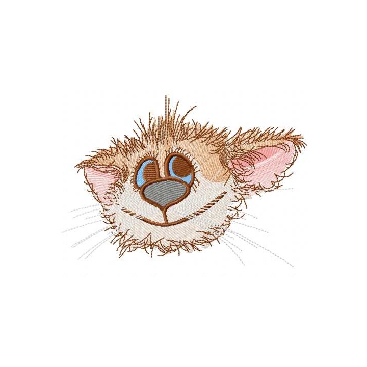 Happy cat smile embroidery design - Embroidery Design