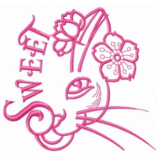 Sweet kitten embroidery design - Embroidery Design