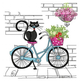 Kitten's Italian journey embroidery design - Embroidery Design