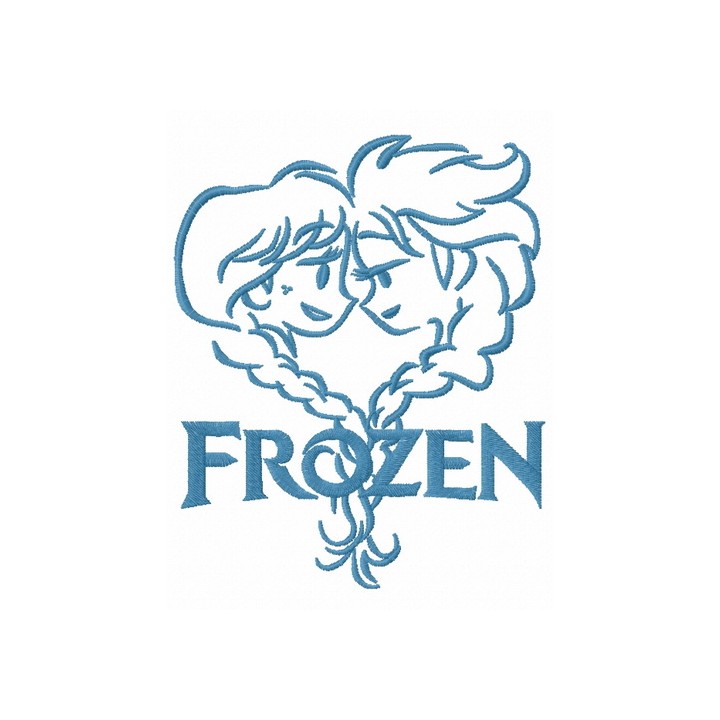 Frozen sisters sketch 2 embroidery design - Embroidery Design