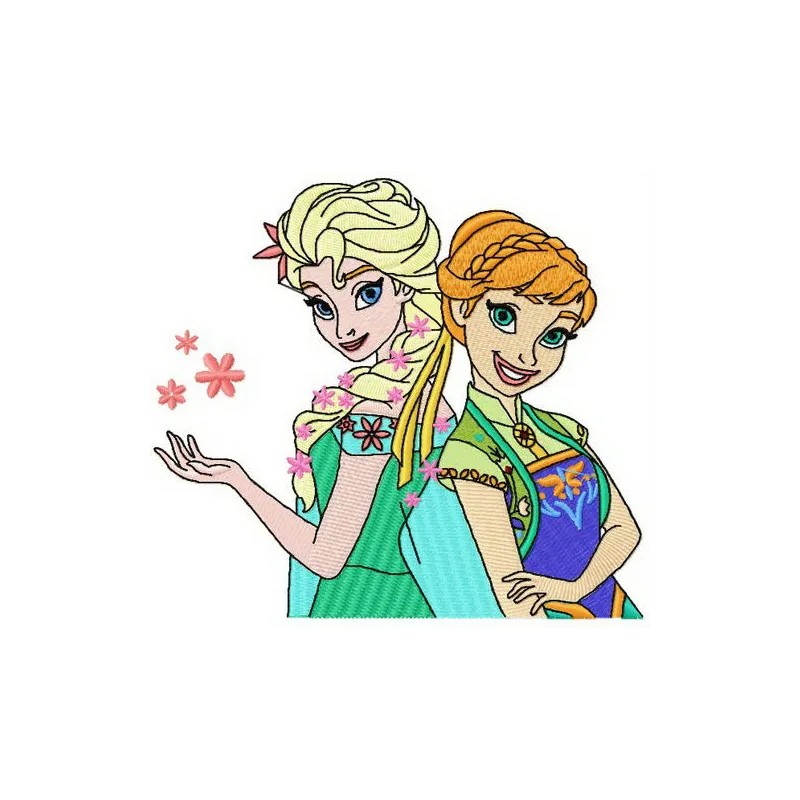 Spring in Arendelle embroidery design featuring whimsical motifs inspired by the Frozen theme.