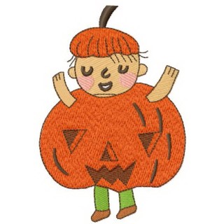 Pumpkin costume embroidery design - Embroidery Design