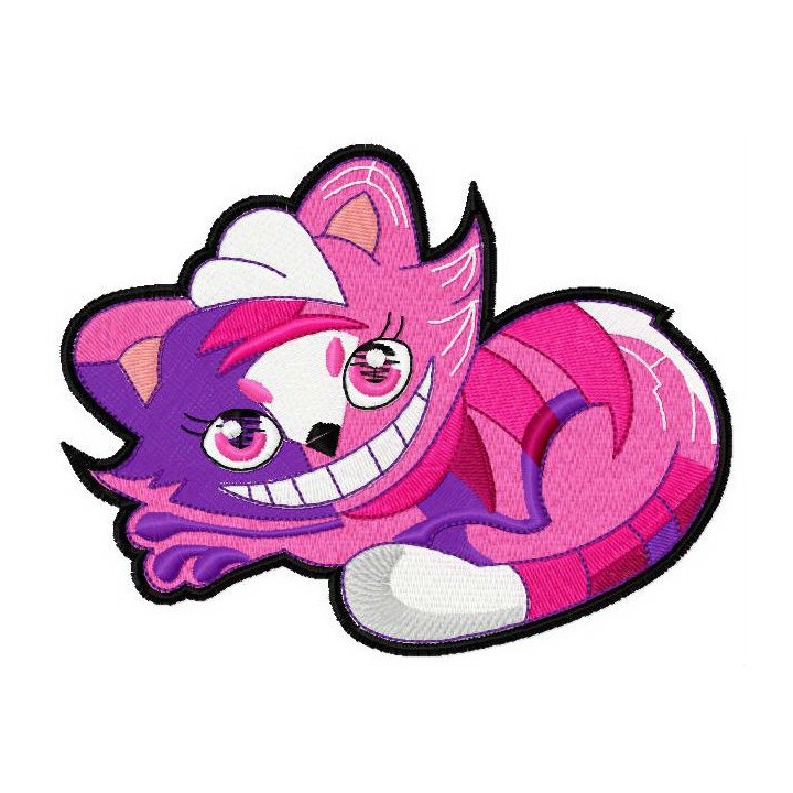 Modern Cheshire cat embroidery design - Embroidery Design