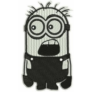 Black and white Minion embroidery design - Embroidery Design