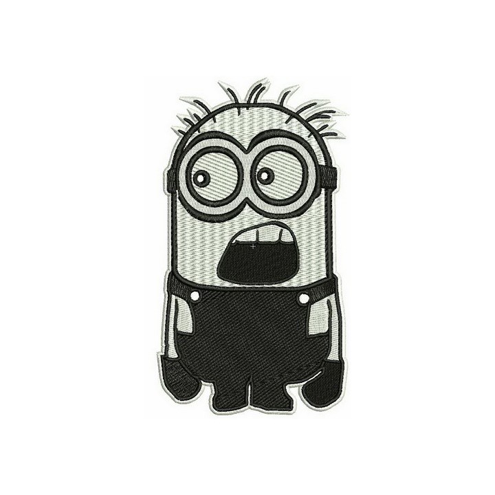 Black and white Minion embroidery design - Embroidery Design