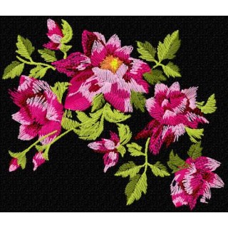 Pink vintage flower 43 embroidery design - Embroidery Design