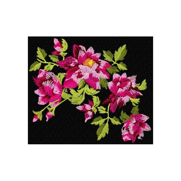 Pink vintage flower 43 embroidery design - Embroidery Design