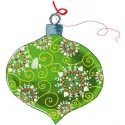 Preview of a Christmas ball decoration embroidery design featuring festive motifs for holiday crafting.
