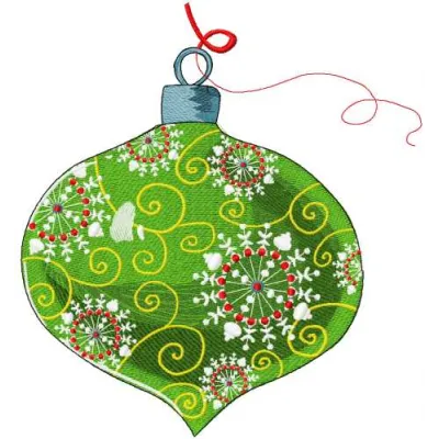 Preview of a Christmas ball decoration embroidery design featuring festive motifs for holiday crafting.