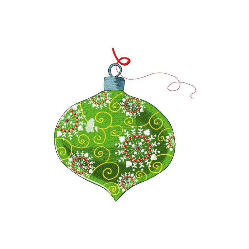 Preview of a Christmas ball decoration embroidery design featuring festive motifs for holiday crafting.