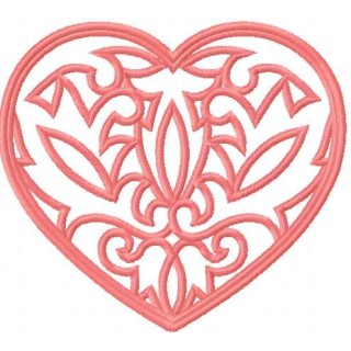 Heart lace embroidery design - Embroidery Design