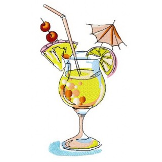 Cocktail embroidery design - Embroidery Design