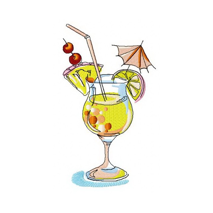 Cocktail embroidery design - Embroidery Design