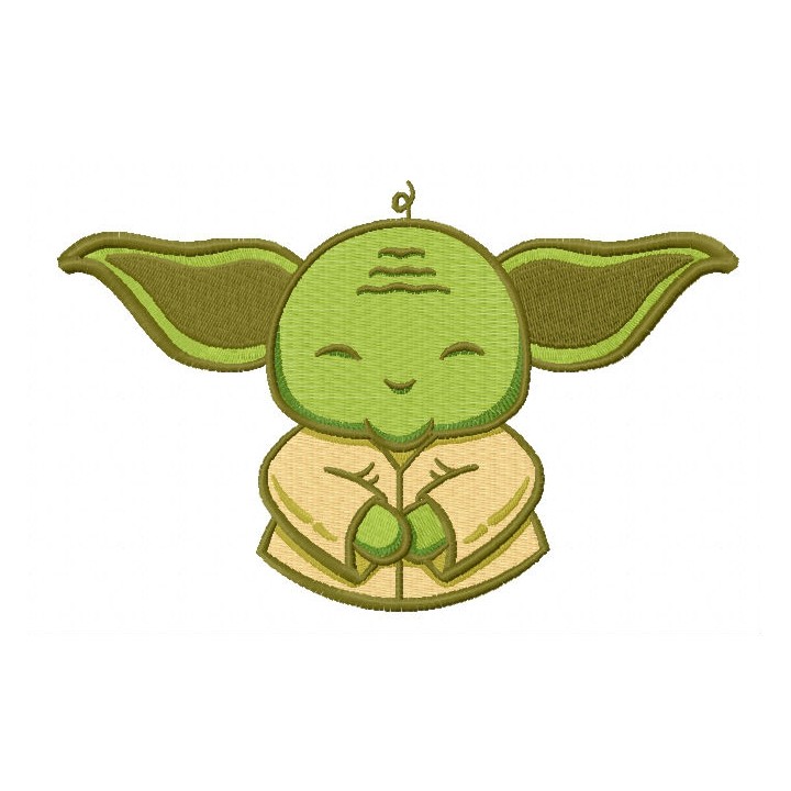 Cute Yoda 3 embroidery design - Embroidery Design