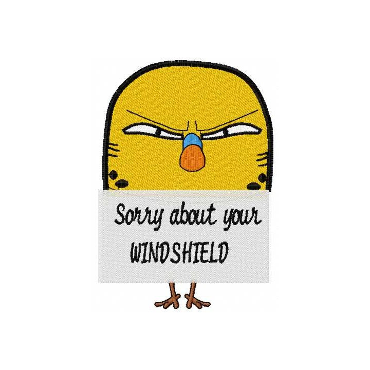 Sorry about your  WINDSHIELD embroidery design - Embroidery Design