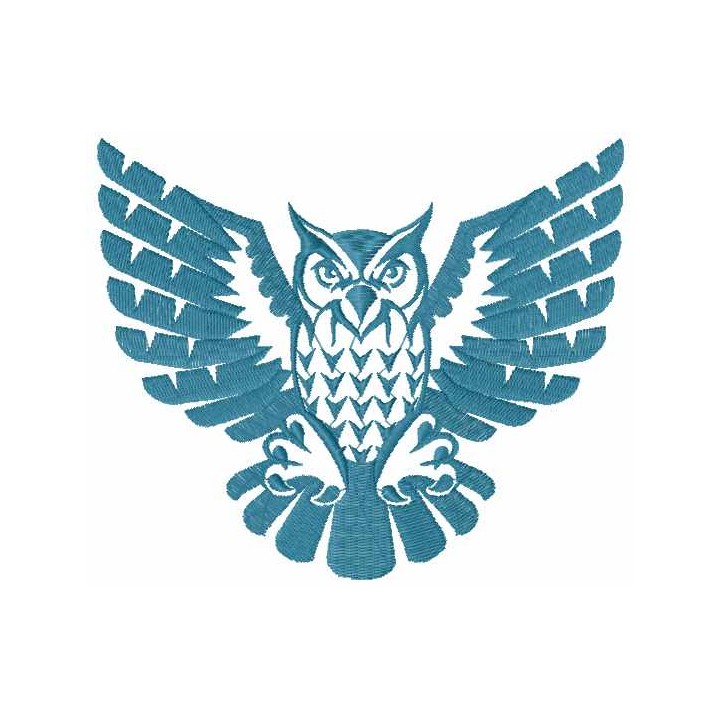 Blue owl embroidery design - Embroidery Design