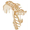 Preview of African snake sketch embroidery design featuring intricate stitching patterns for creative projects.
