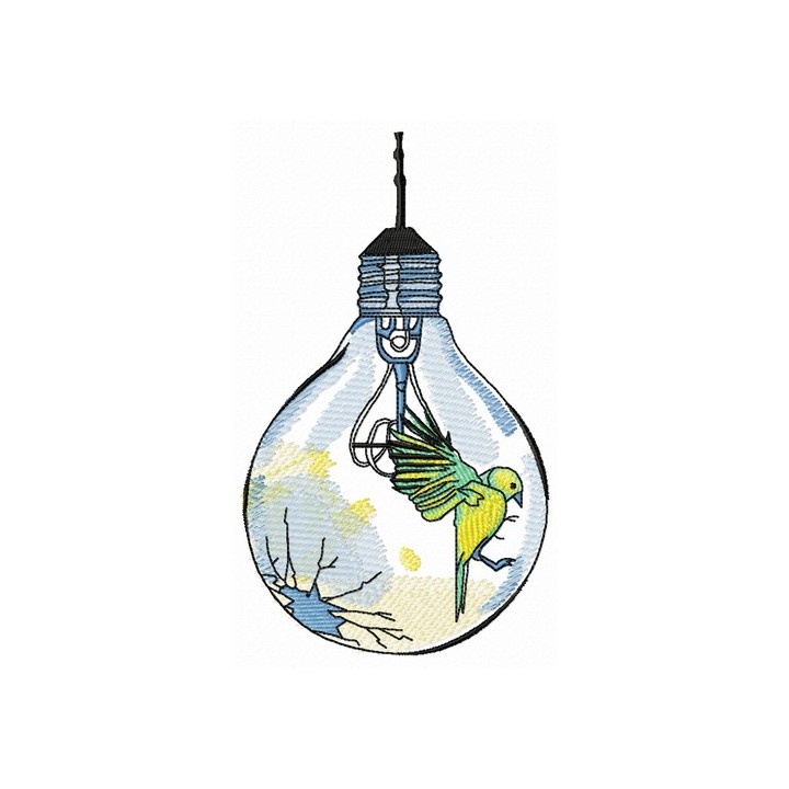 Broken lamp embroidery design - Embroidery Design
