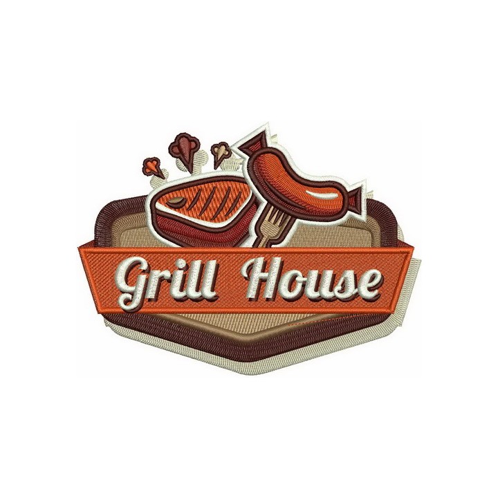 Grill house embroidery design - Embroidery Design