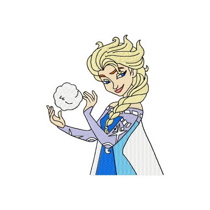 Elsa with snowball embroidery design - Embroidery Design